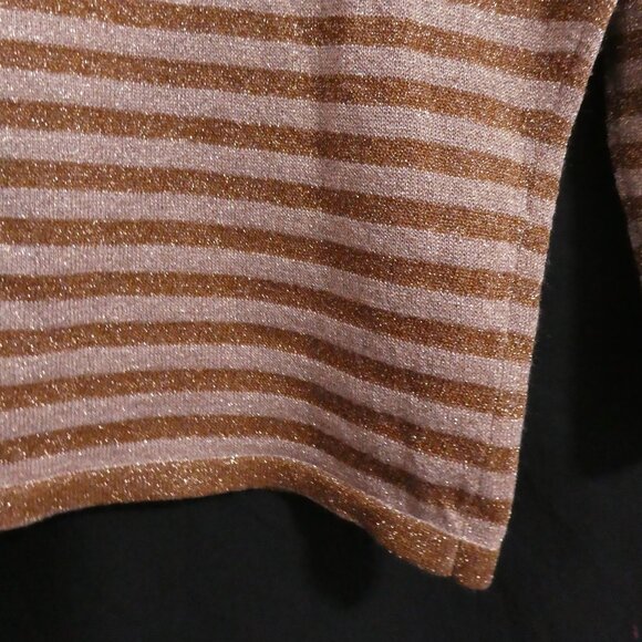 JESSICA | small | Chic Sparkling Beige and Gold Striped Top - Picture 15 of 16